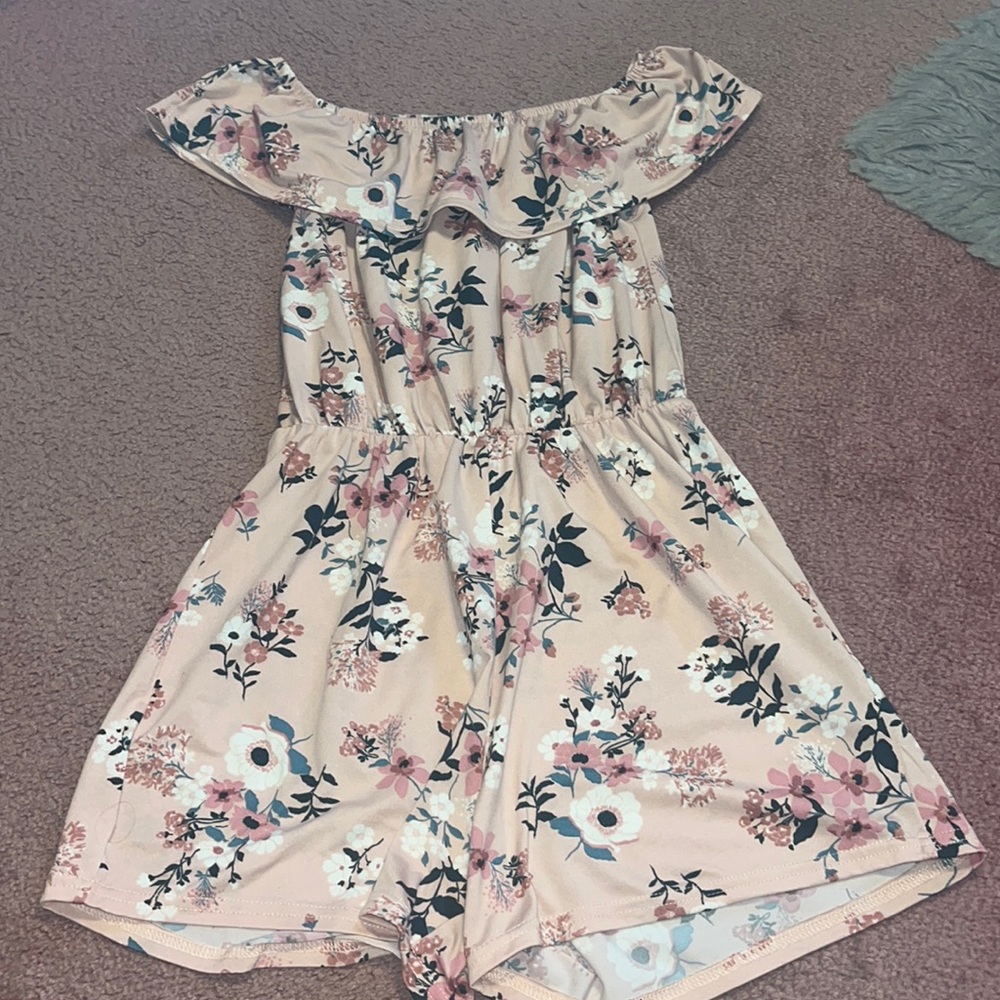 Pink Flower Romper